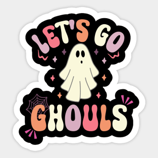 Let's Go Ghouls Halloween Ghost Outfit Costume Retro Groovy Sticker